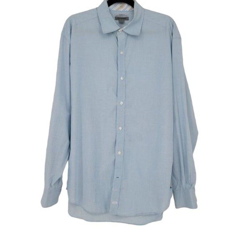 Johnston & Murphy Men's Checkered Print Cotton Tailored Fit Button Shirt Size XL